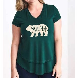 Latched mama v-neck mama bear nursing tee